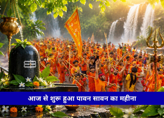 Sawan 2026 में भगवान शिव का जलाभिषेक करते श्रद्धालु, सावन सोमवार व्रत, पूजा विधि और धार्मिक महत्व