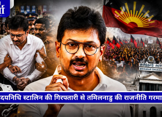 तृषा टिप्पणी विवाद में गिरफ्तारी के बाद उदयनिधि स्टालिन की तस्वीर, तमिलनाडु की राजनीति में बढ़ा विवाद
