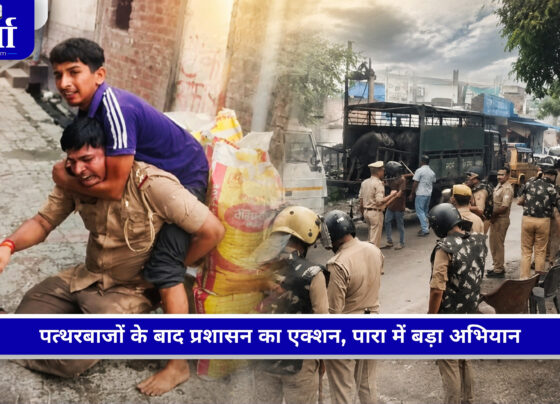 पारा में पुलिस और PAC की मौजूदगी में 200 भैंसों के खिलाफ नगर निगम की कार्रवाई