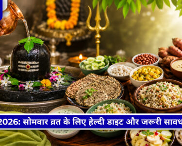 सावन सोमवार व्रत के लिए फल, मखाना, साबूदाना, कुट्टू का आटा, नारियल पानी और सूखे मेवों से सजा फलाहार