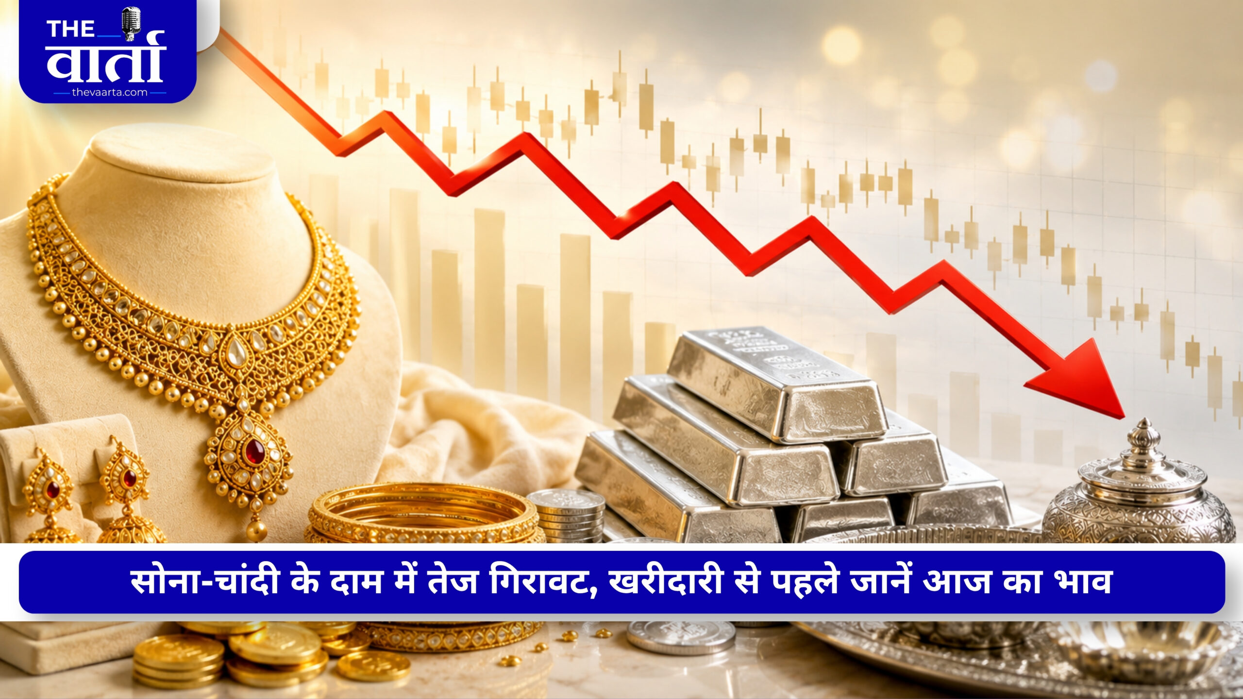 Gold Silver Price Today: सोना-चांदी के दाम में तेज गिरावट, खरीदारी से पहले जानें आज का भाव