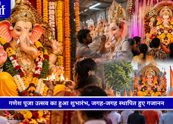 Ganesh Chaturthi 2026 पर गणपति स्थापना और पूजा करते श्रद्धालु