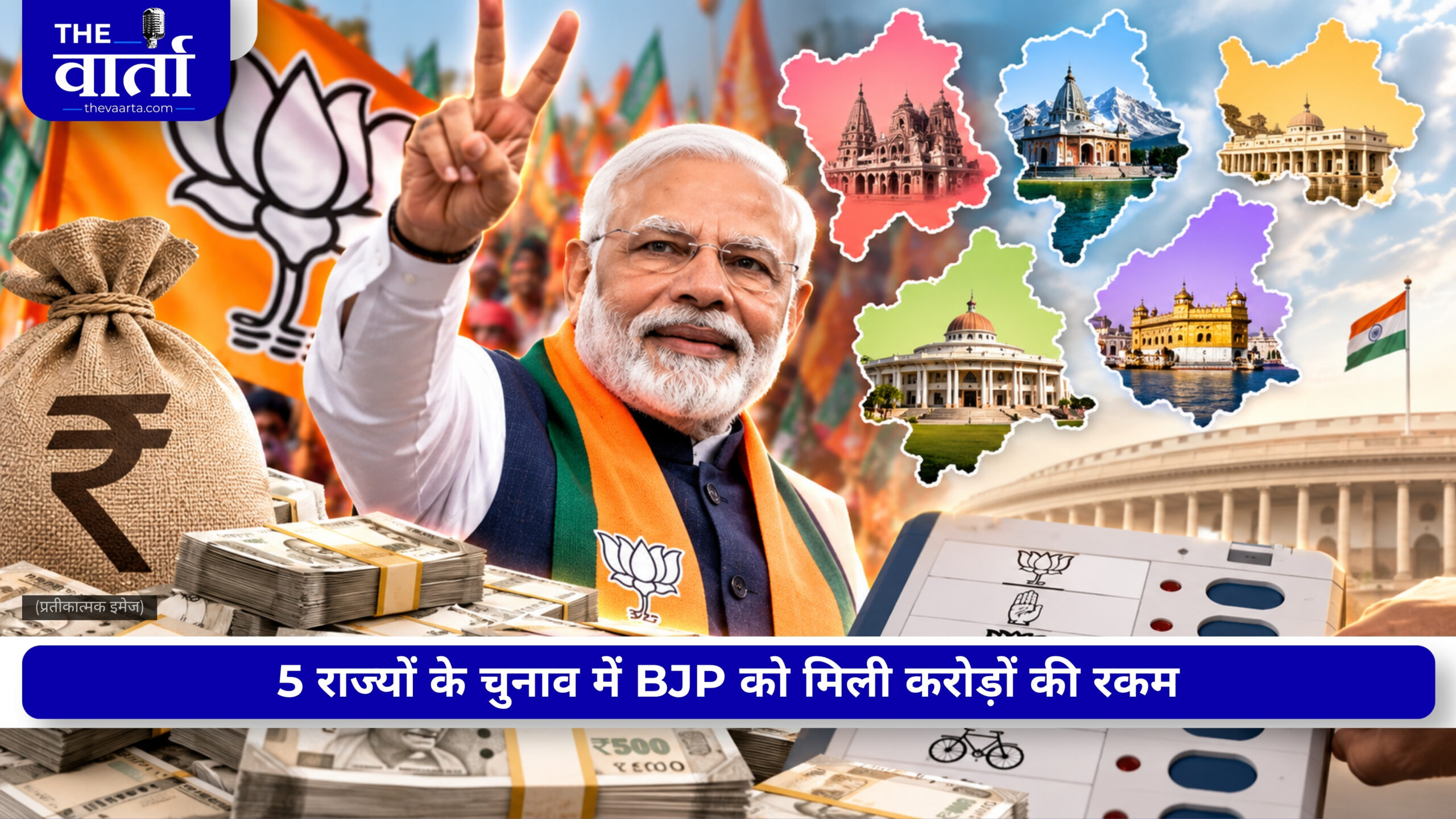 विधानसभा चुनावों में BJP को मिली 1,472 करोड़ की रकम, खर्च हुए 160 करोड़; चुनाव आयोग को दिया हिसाब
